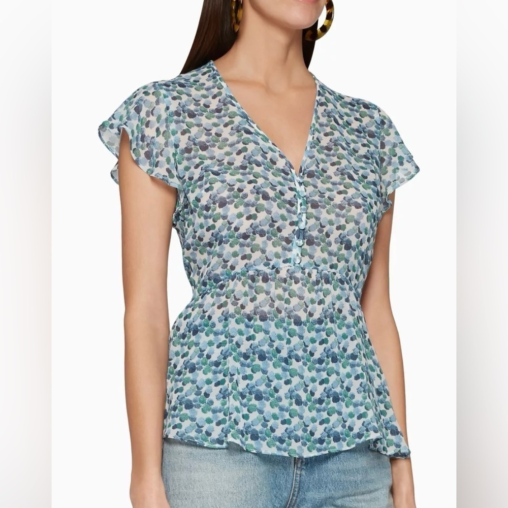 Club Monaco Perdeta 100% Silk Blouse, floral print , size M